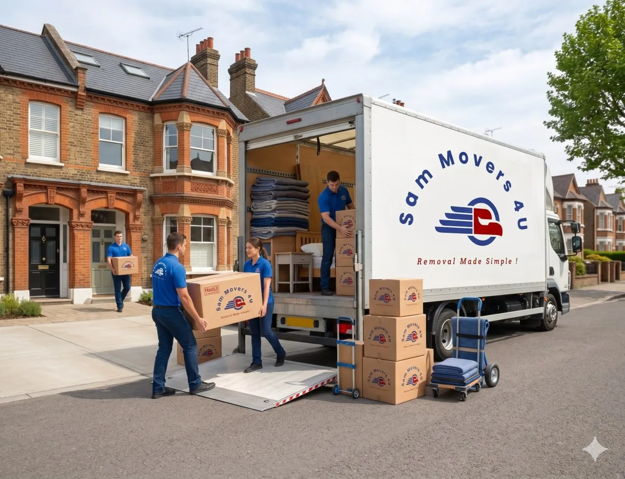 Book your removal - Free quote online or by phone Sam Movers 4U - Customer planning a house move with removal quote documents and calendar